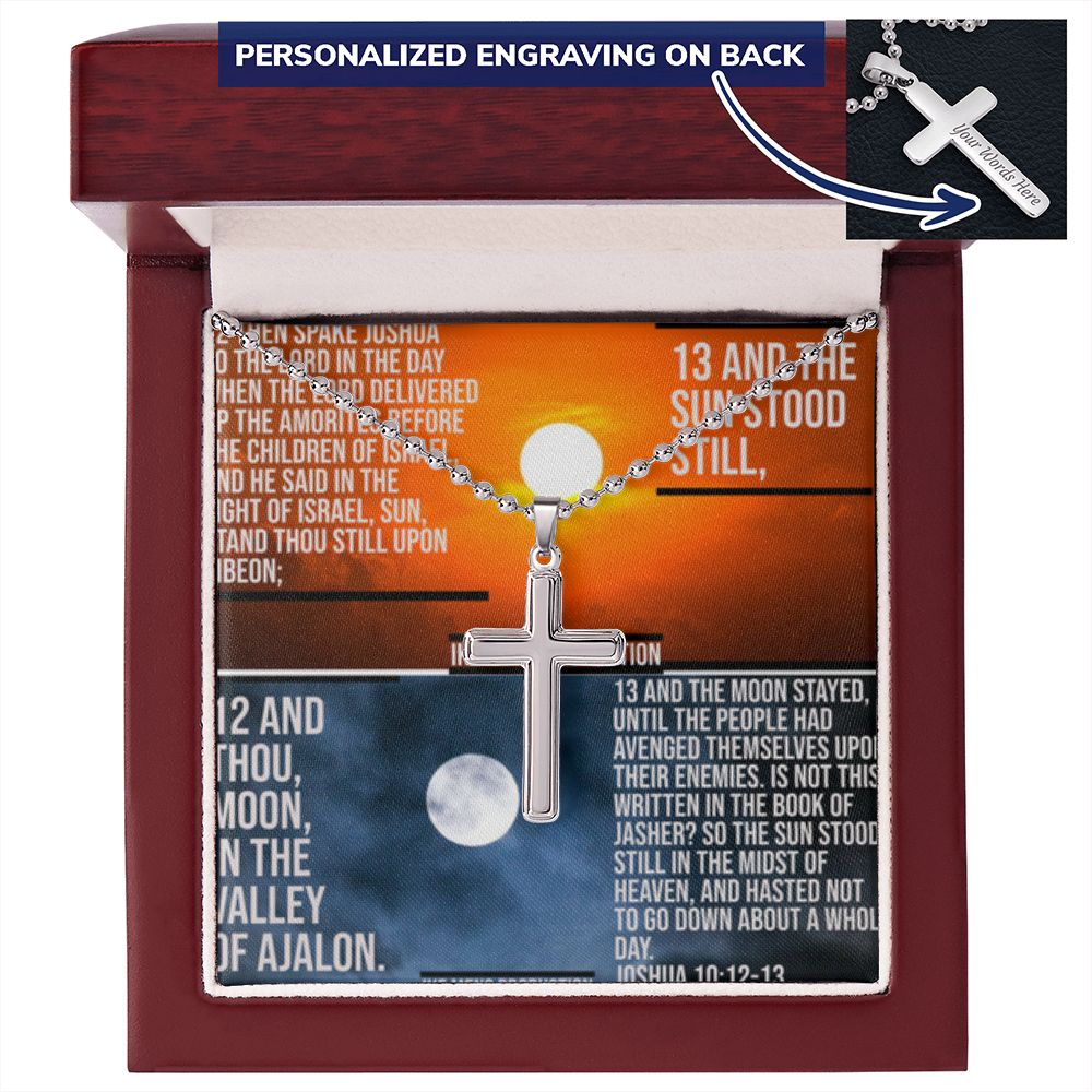 IKE MENS SCRIPTURE COLLAGE CROSS NECKLACE