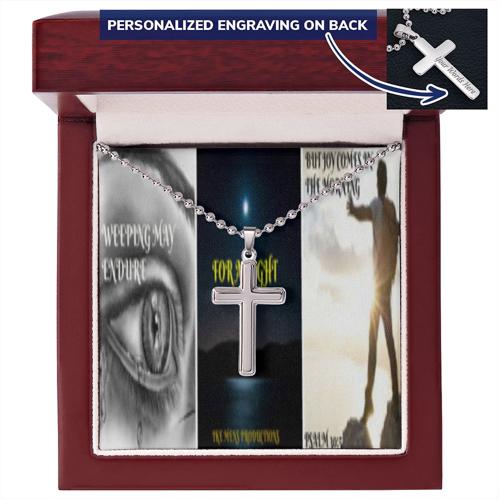 IKE MENS SCRIPTURE COLLAGE CROSS NECKLACE