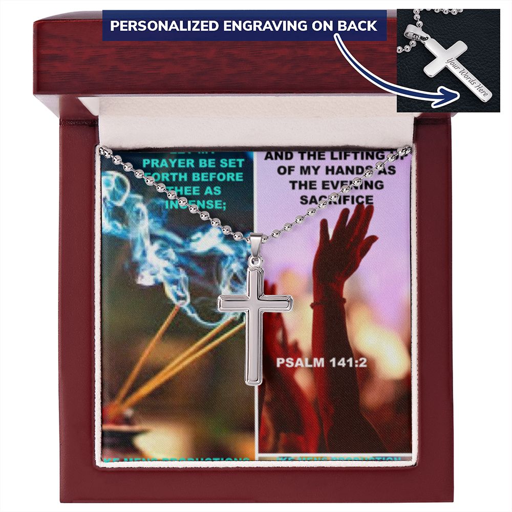 IKE MENS SCRIPTURE COLLAGE CROSS NECKLACE