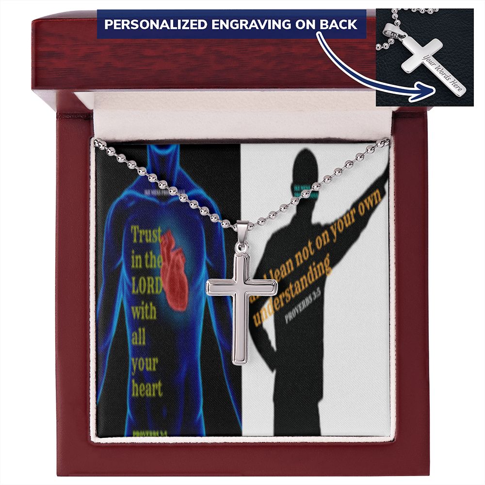 IKE MENS SCRIPTURE COLLAGE CROSS NECKLACE