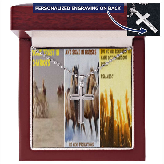 IKE MENS SCRIPTURE COLLAGE CROSS NECKLACE