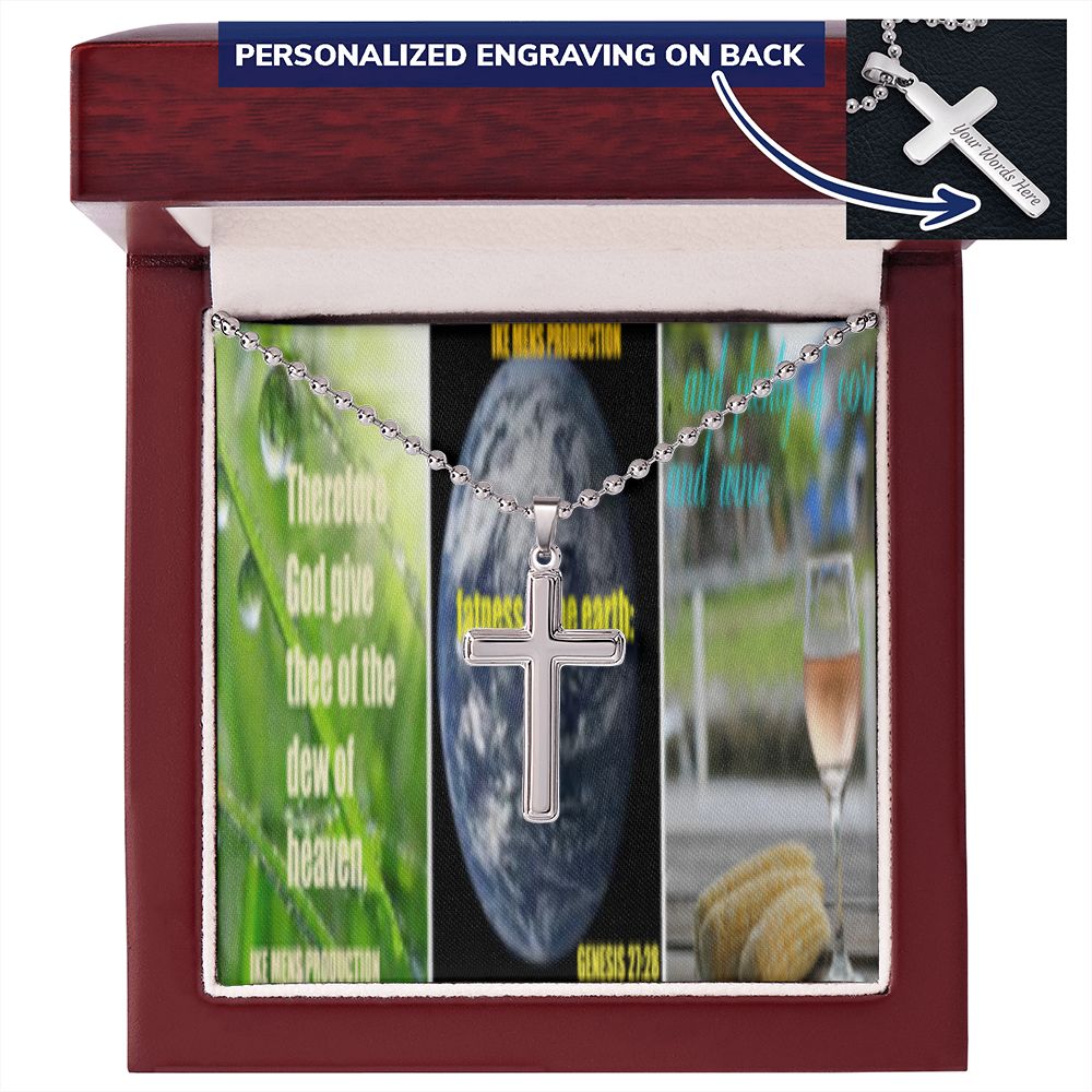 IKE MENS Scripture Collage Cross Necklace