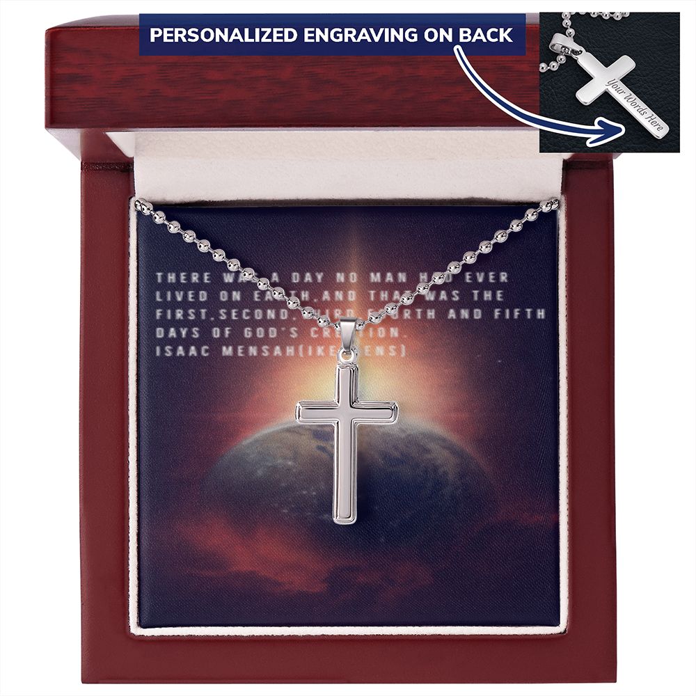 CROSS NECKLACE IKE MENS QUOTE