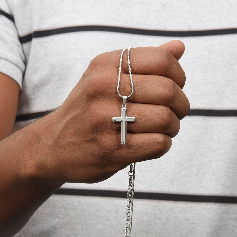 GLORY & HONOR CROSS WITH STEEL CHAIN