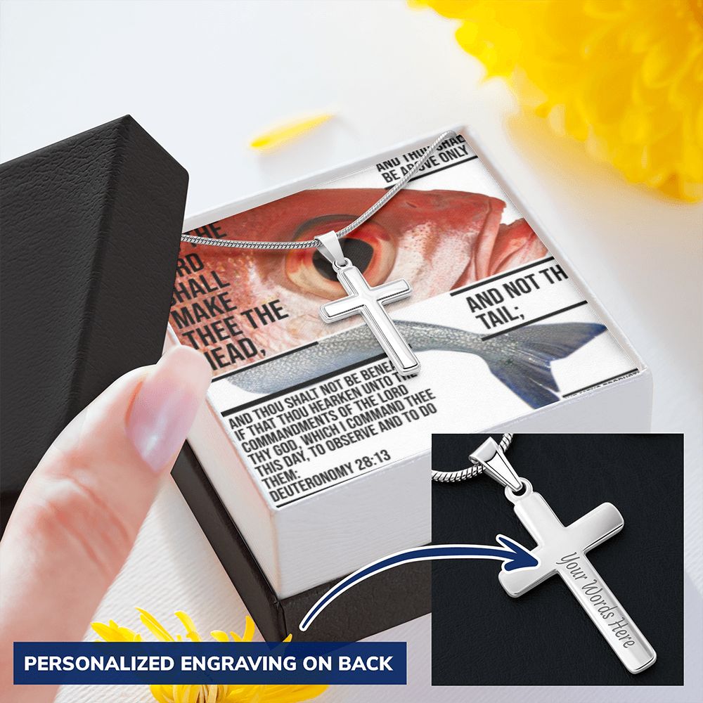 IKE MENS SCRIPTURE COLLAGE CROSS NECKLACE