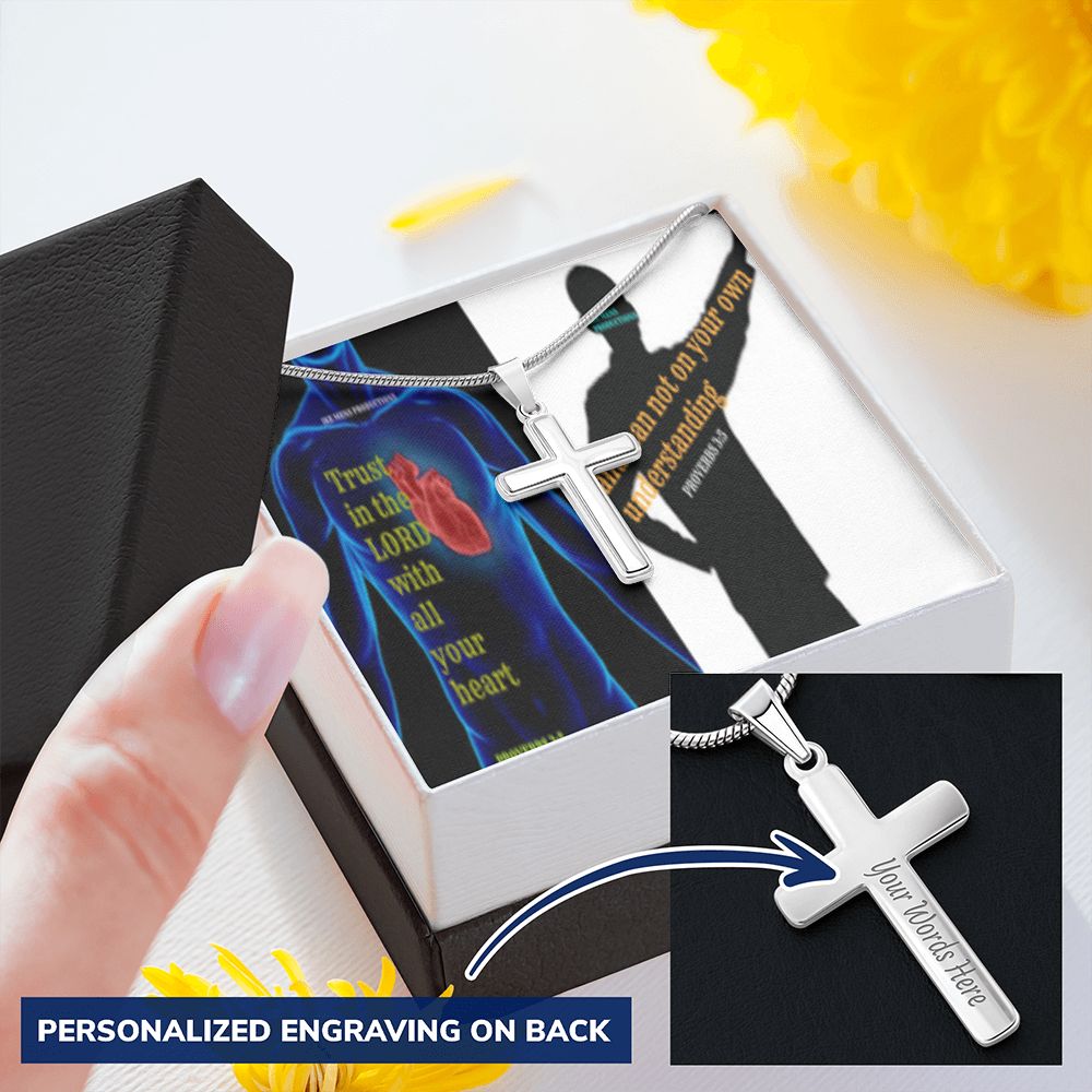 IKE MENS SCRIPTURE COLLAGE CROSS NECKLACE