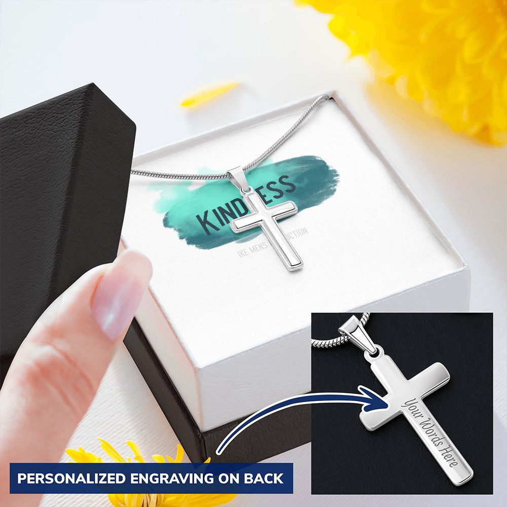 KINDNESS Personalized Cross Necklace