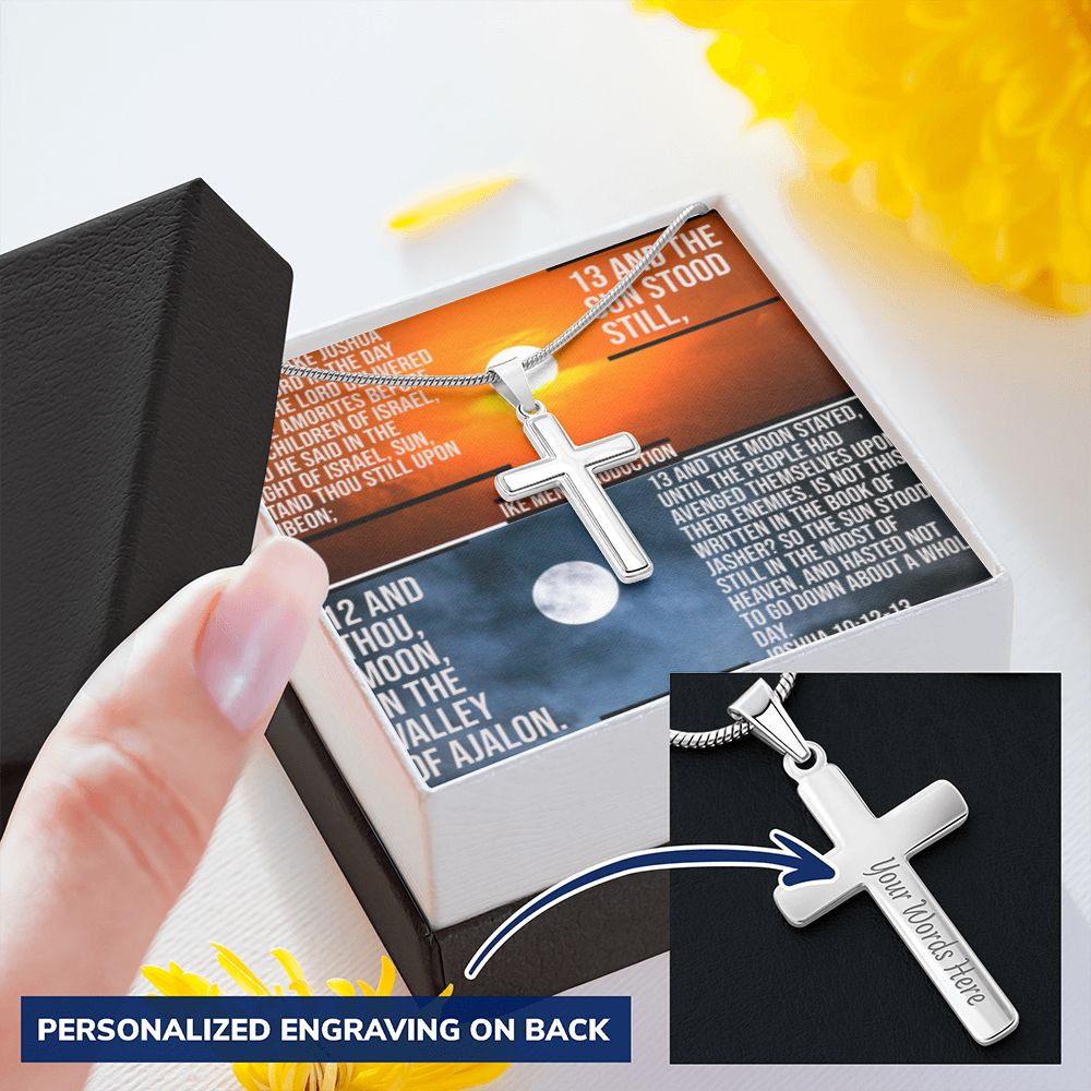 IKE MENS SCRIPTURE COLLAGE CROSS NECKLACE