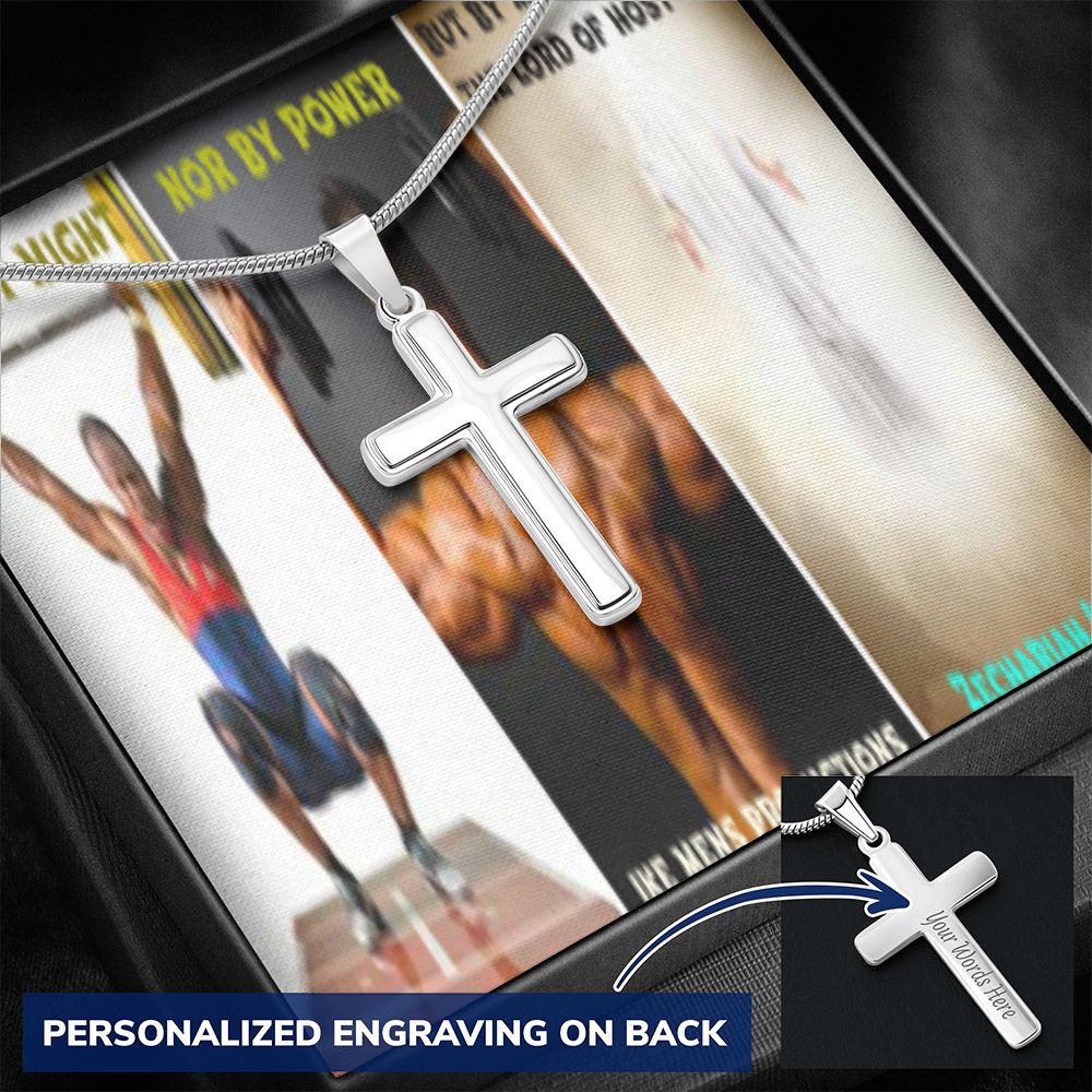 IKE MENS SCRIPTURE COLLAGE CROSS NECKLACE