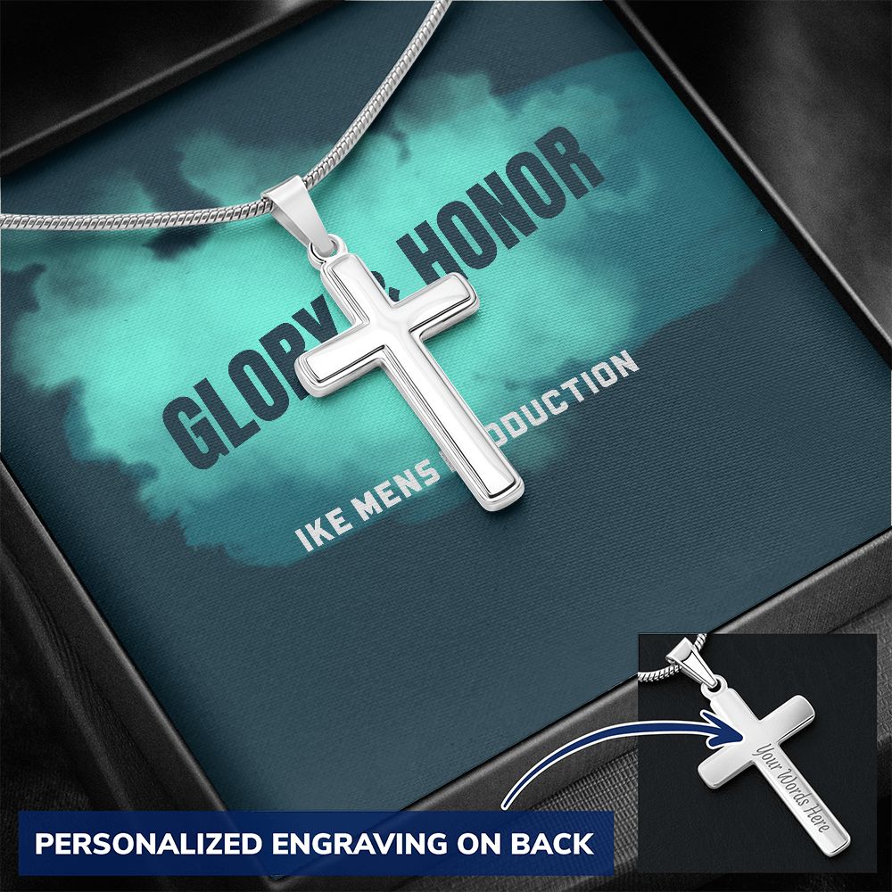 GLORY & HONOR CROSS WITH STEEL CHAIN