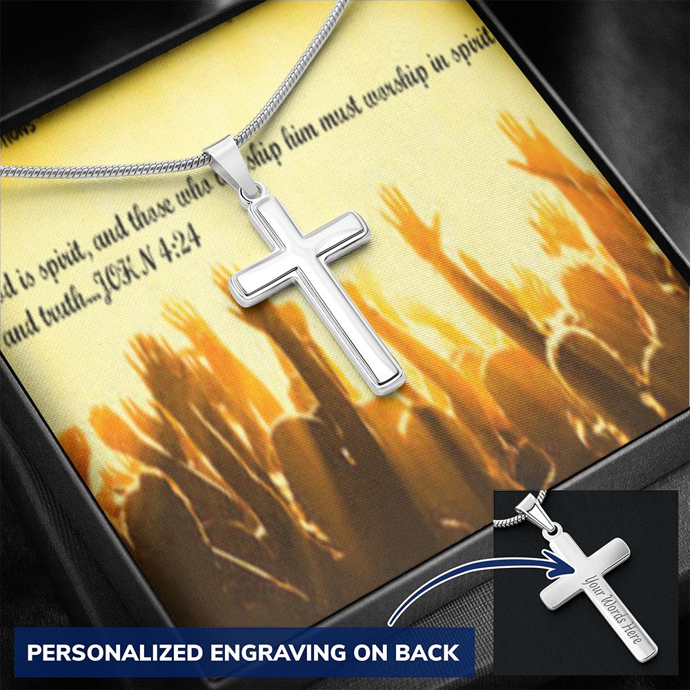 CROSS NECKLACE IN IKE MENS PRODUCTION SCRIPTURE PICTURE