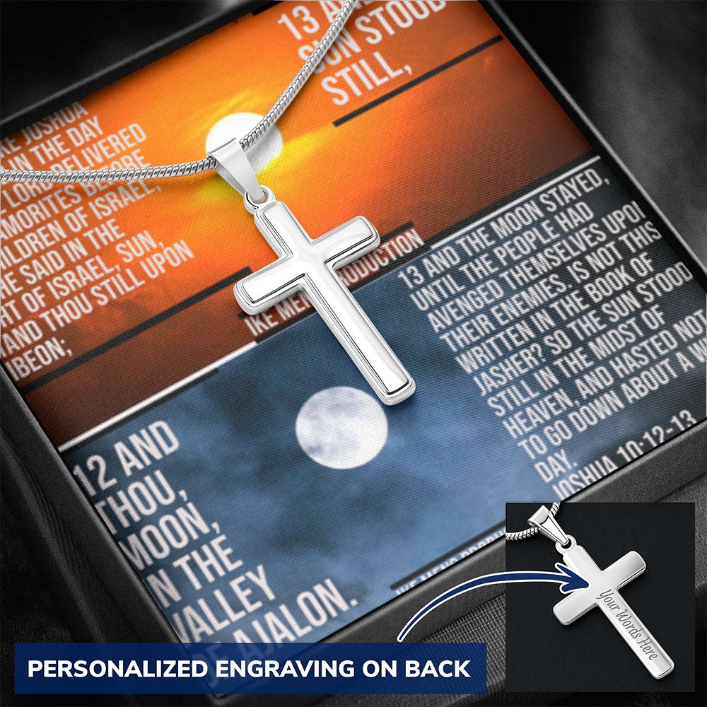 IKE MENS SCRIPTURE COLLAGE CROSS NECKLACE