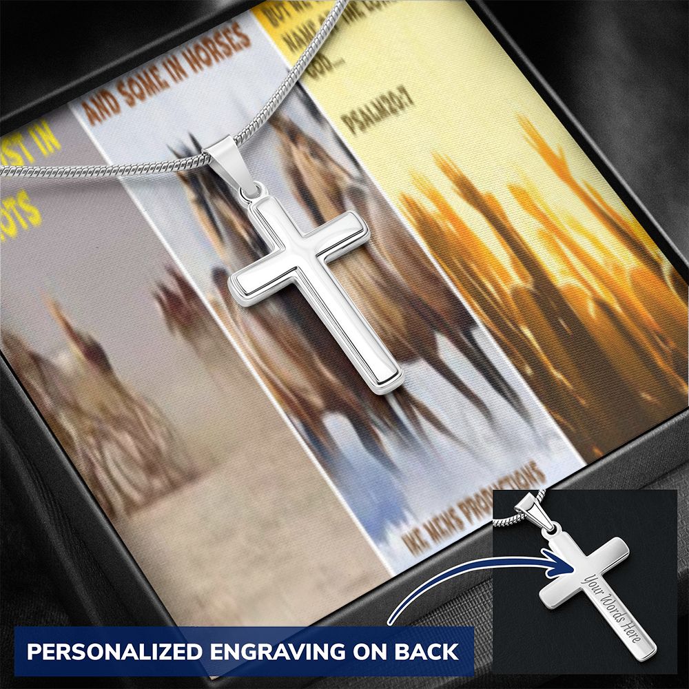 IKE MENS SCRIPTURE COLLAGE CROSS NECKLACE