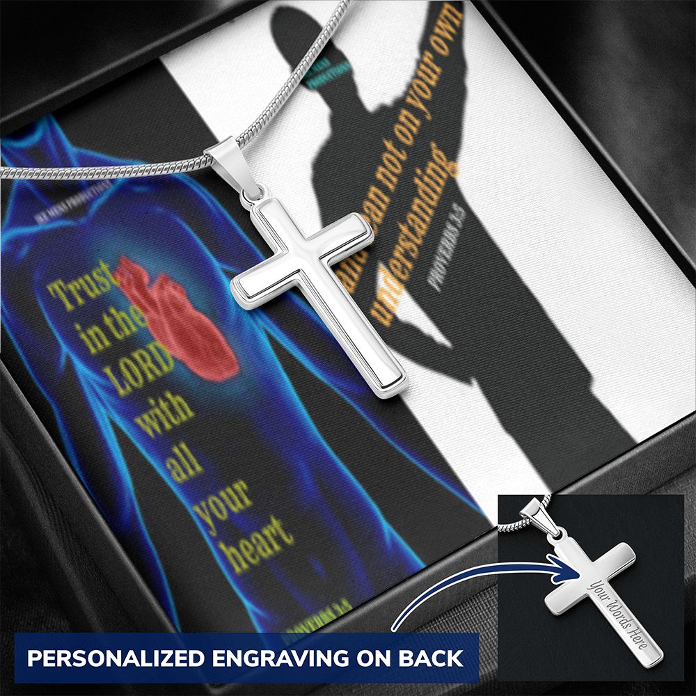 IKE MENS SCRIPTURE COLLAGE CROSS NECKLACE