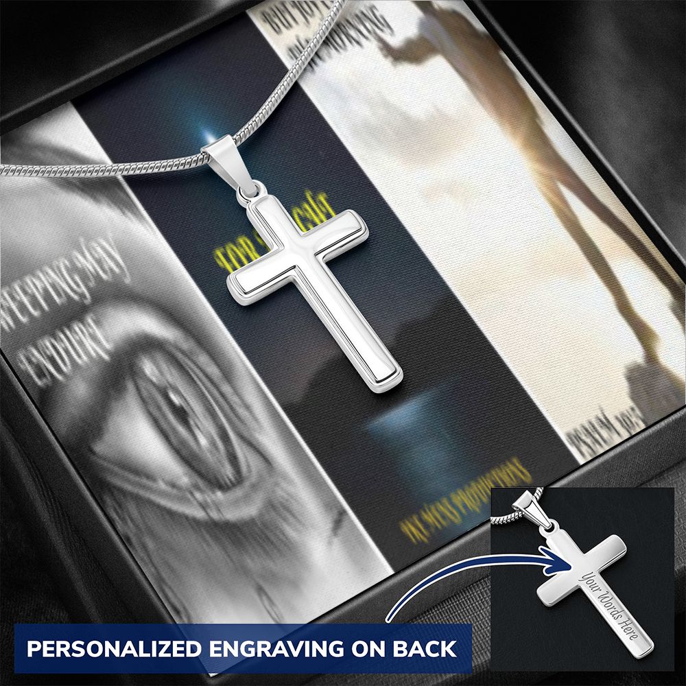 IKE MENS SCRIPTURE COLLAGE CROSS NECKLACE