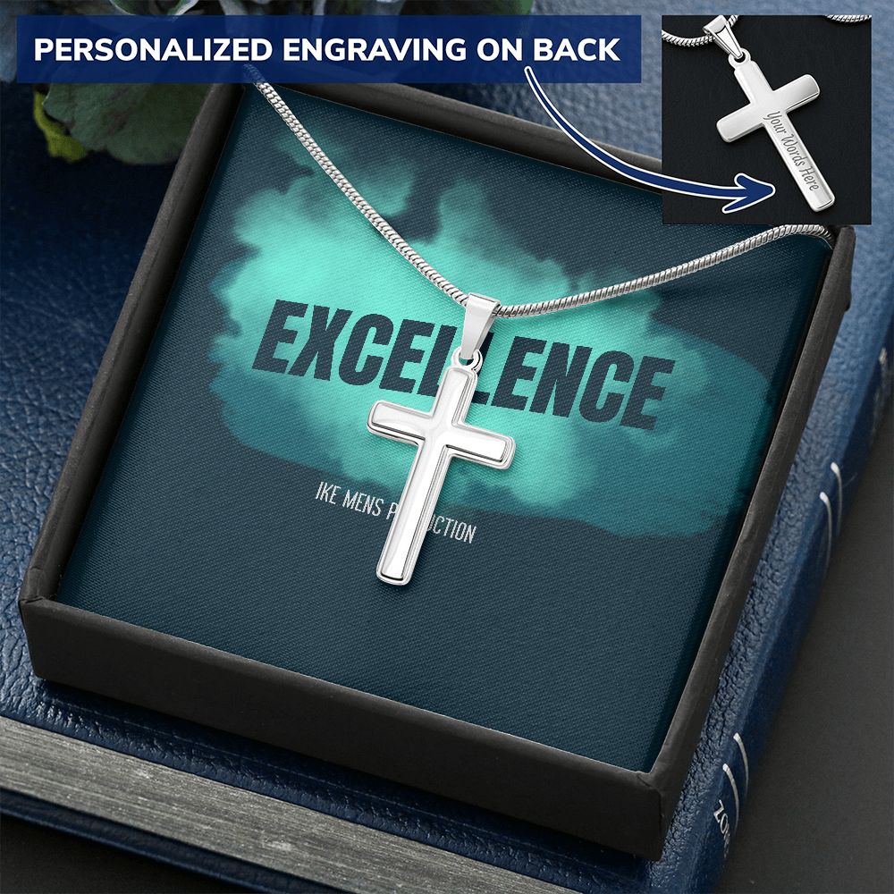 POWER OF EXCELLENCE STEEL CROSS NECKLACE