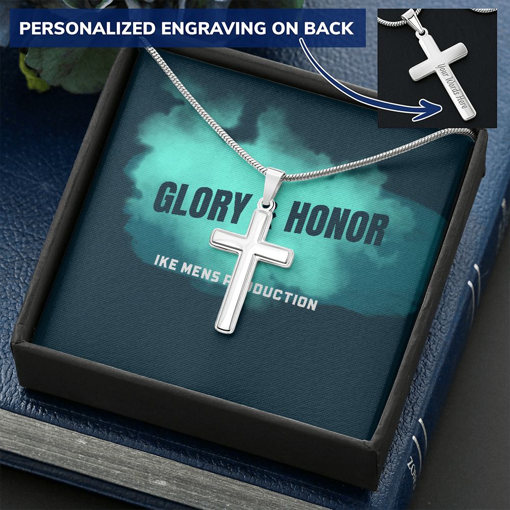 GLORY & HONOR CROSS WITH STEEL CHAIN