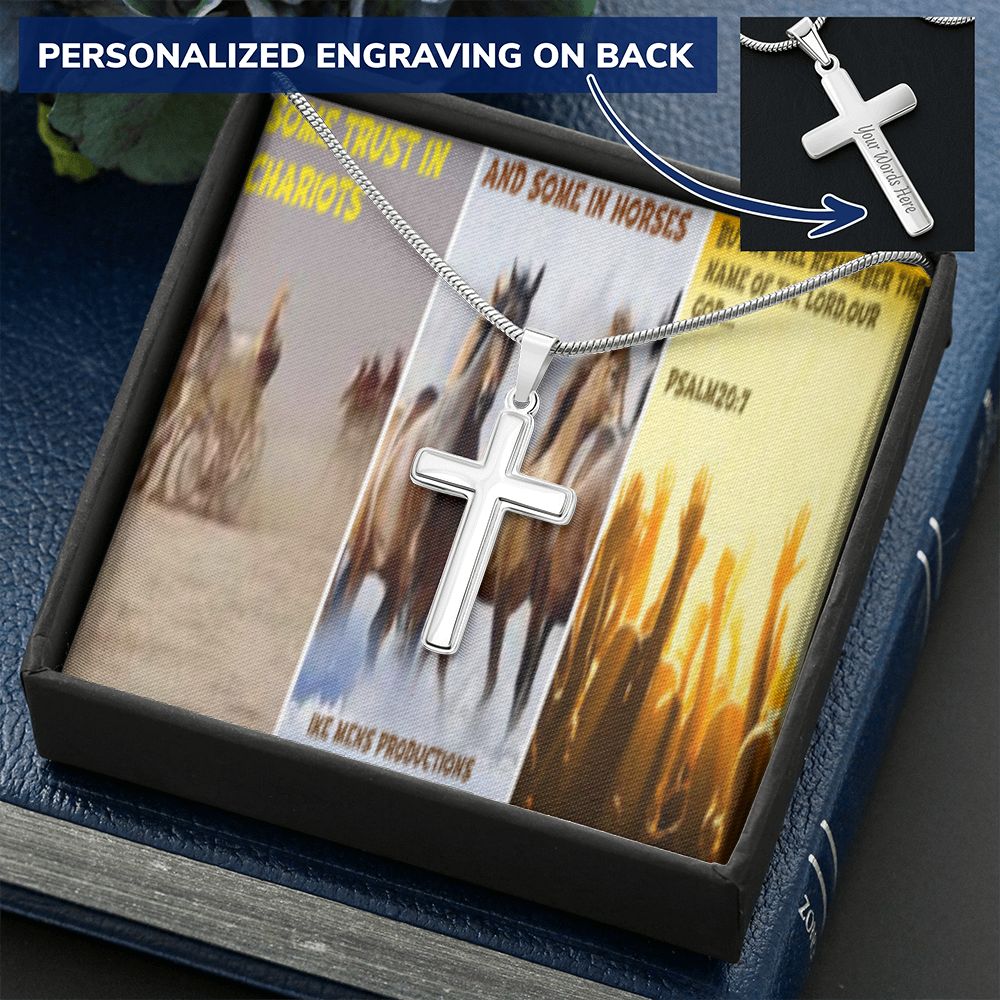 IKE MENS SCRIPTURE COLLAGE CROSS NECKLACE