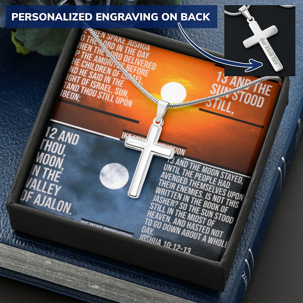 IKE MENS SCRIPTURE COLLAGE CROSS NECKLACE