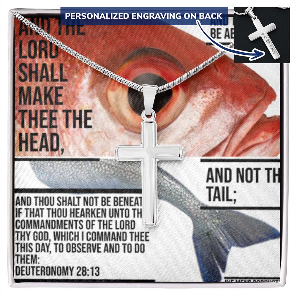 IKE MENS SCRIPTURE COLLAGE CROSS NECKLACE
