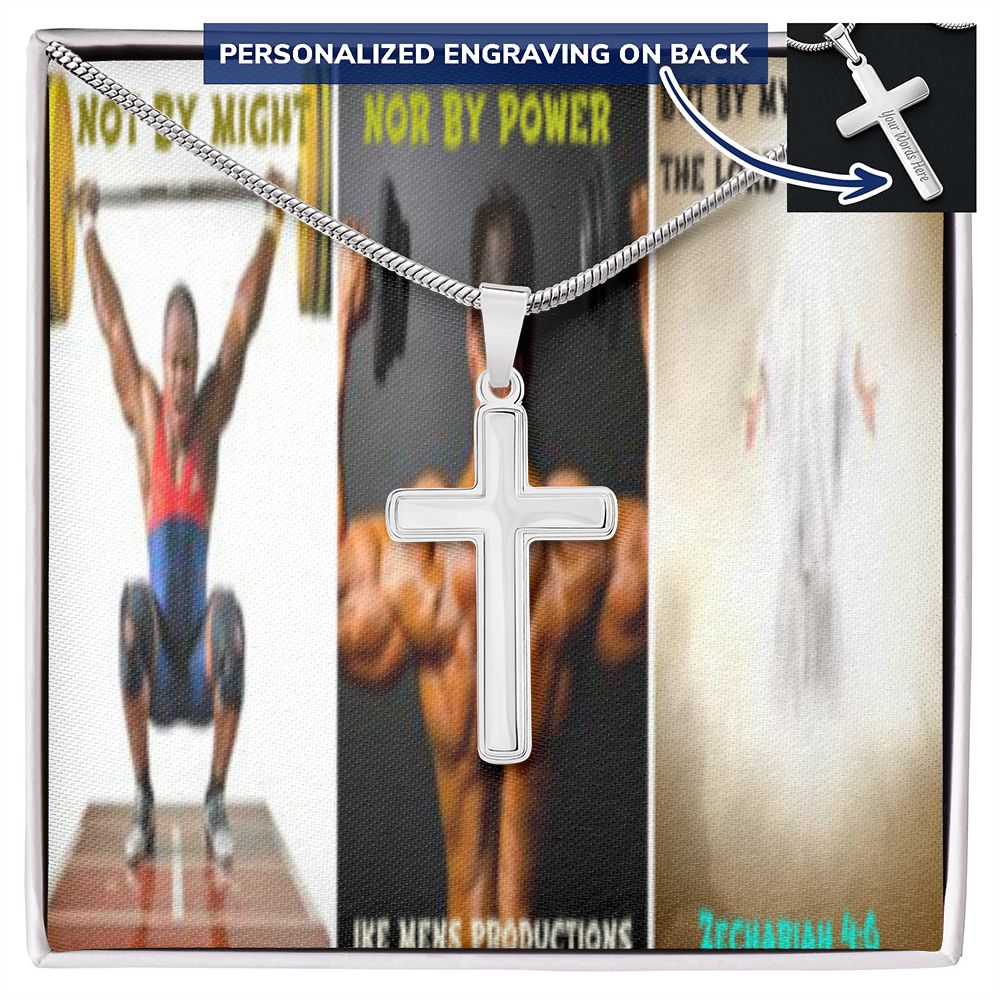 IKE MENS SCRIPTURE COLLAGE CROSS NECKLACE