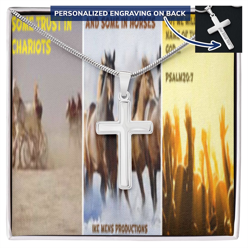 IKE MENS SCRIPTURE COLLAGE CROSS NECKLACE