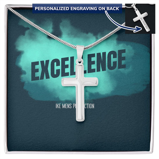 POWER OF EXCELLENCE STEEL CROSS NECKLACE