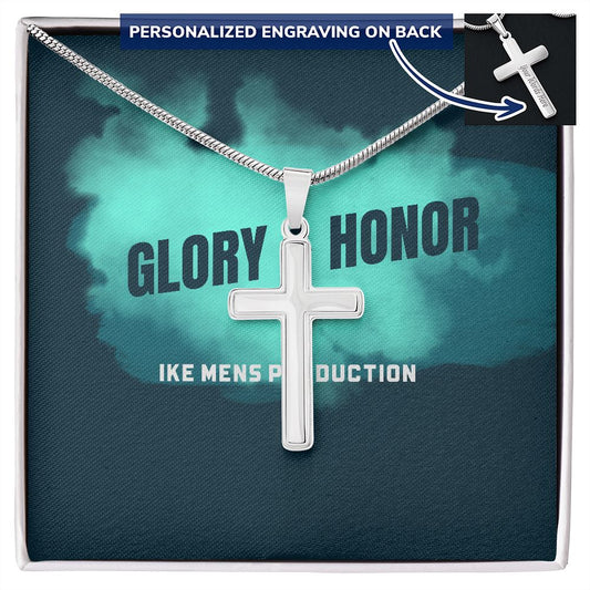 GLORY & HONOR CROSS WITH STEEL CHAIN
