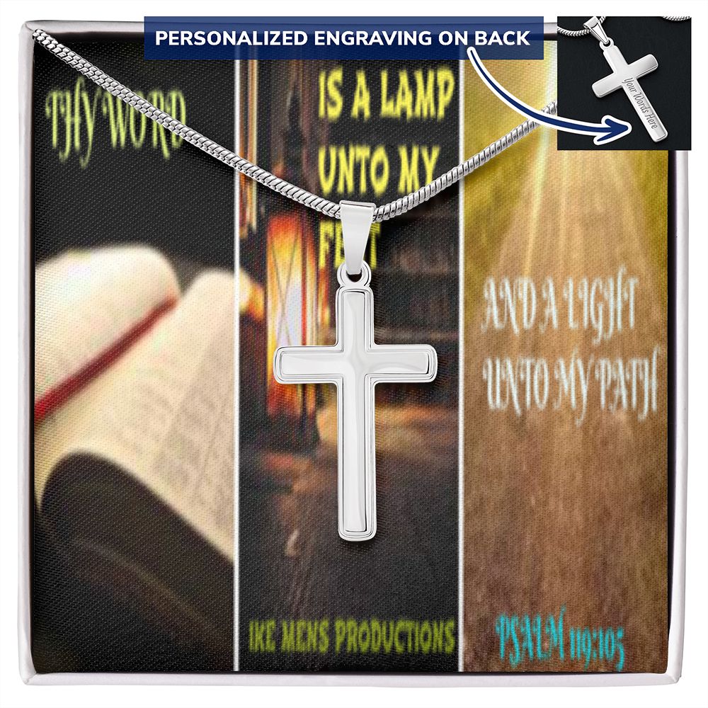 IKE MENS SCRIPTURE COLLAGE CROSS NECKLACE