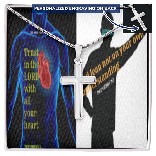 IKE MENS SCRIPTURE COLLAGE CROSS NECKLACE