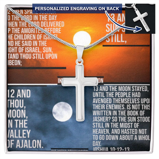 IKE MENS SCRIPTURE COLLAGE CROSS NECKLACE