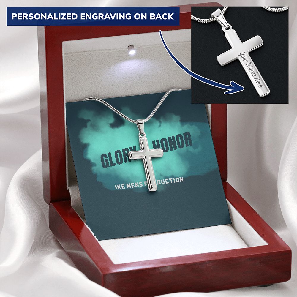 GLORY & HONOR CROSS WITH STEEL CHAIN