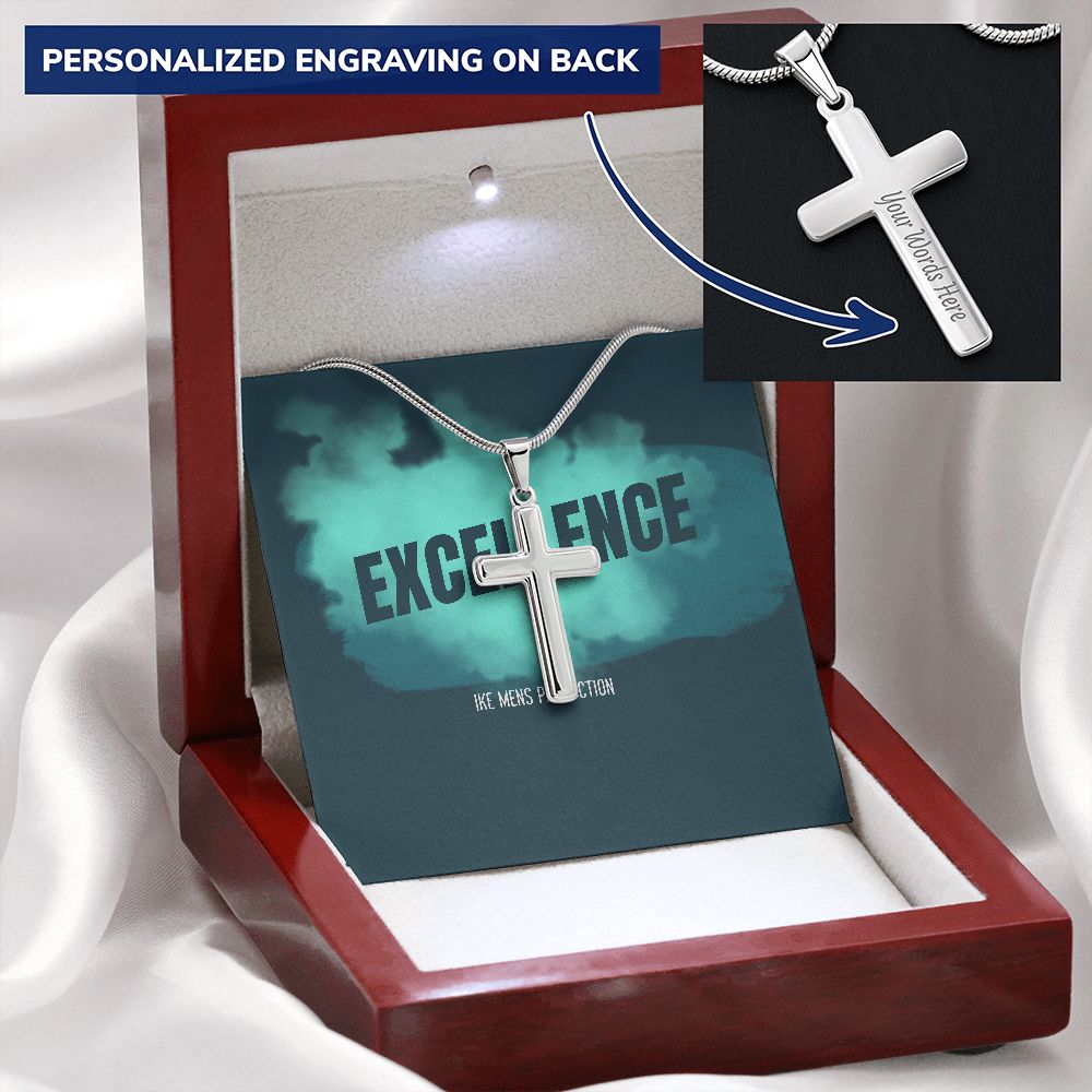 POWER OF EXCELLENCE STEEL CROSS NECKLACE