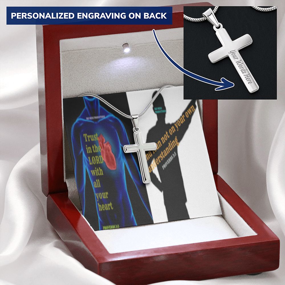 IKE MENS SCRIPTURE COLLAGE CROSS NECKLACE
