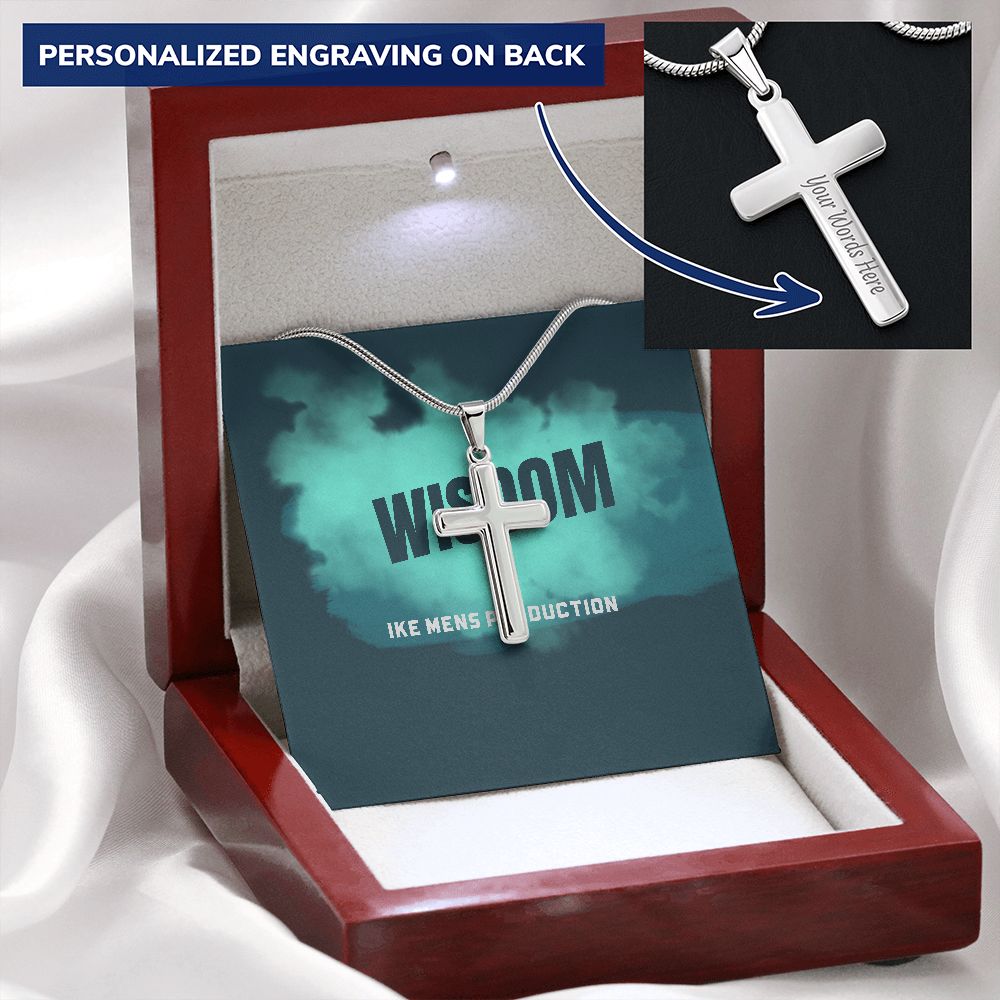 POWER OF WISDOM STEEL CROSS NECKLACE