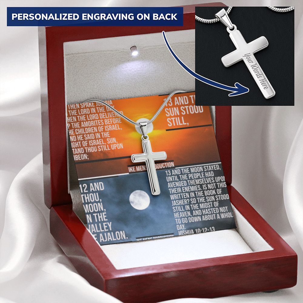 IKE MENS SCRIPTURE COLLAGE CROSS NECKLACE
