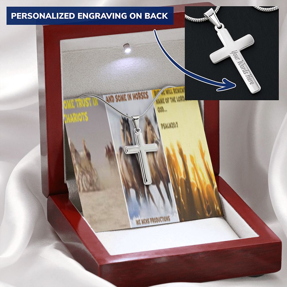 IKE MENS SCRIPTURE COLLAGE CROSS NECKLACE