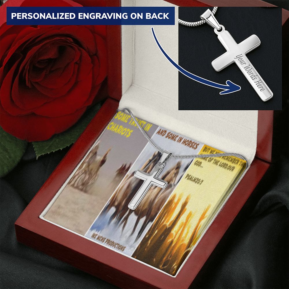 IKE MENS SCRIPTURE COLLAGE CROSS NECKLACE