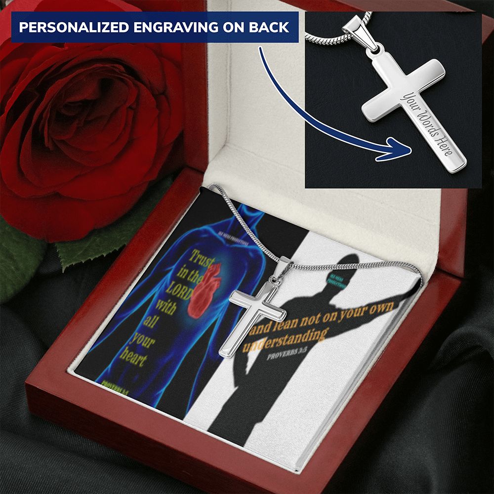 IKE MENS SCRIPTURE COLLAGE CROSS NECKLACE