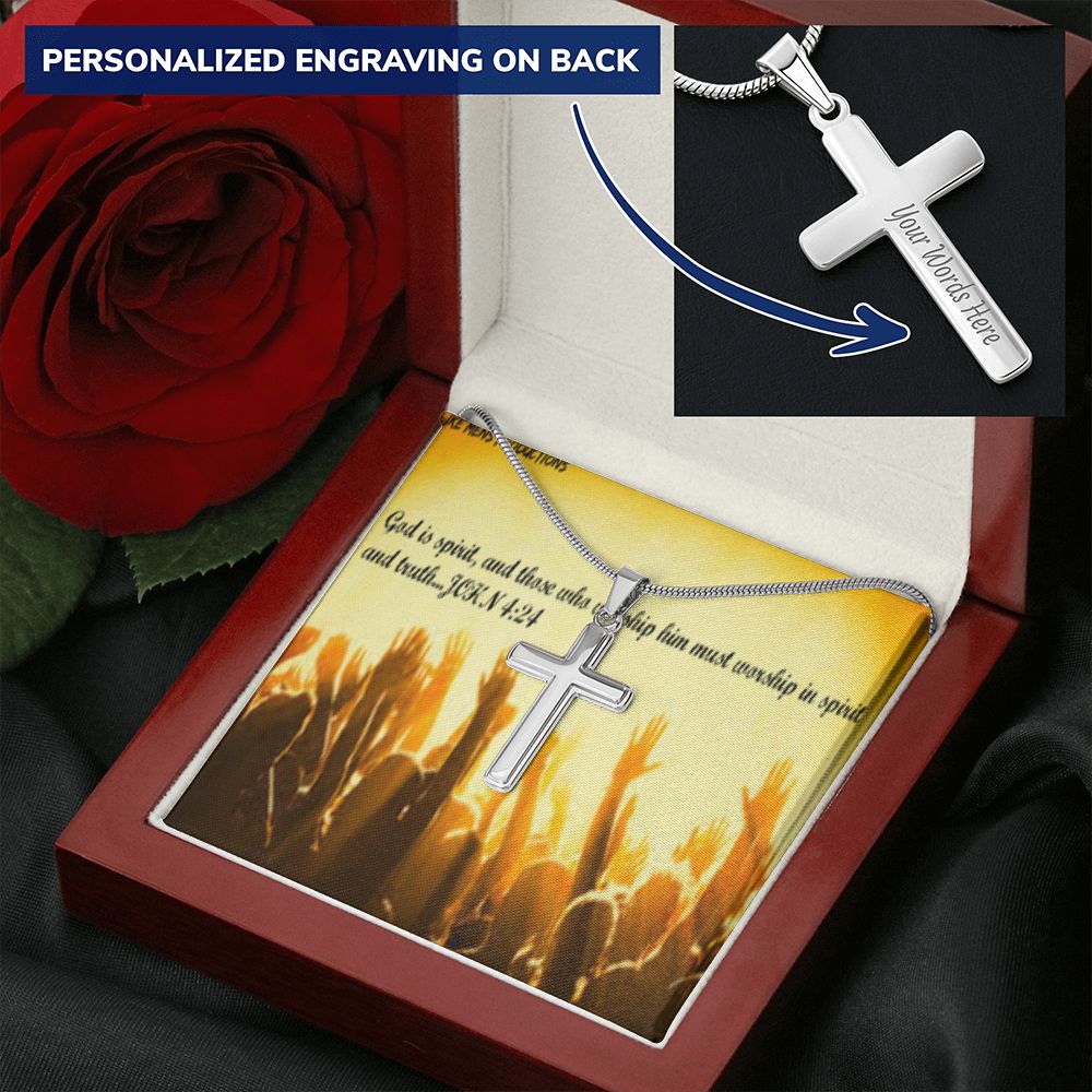 CROSS NECKLACE IN IKE MENS PRODUCTION SCRIPTURE PICTURE