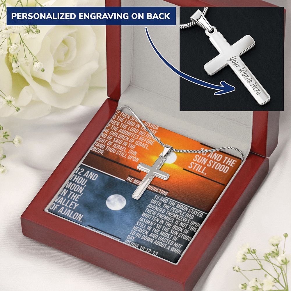 IKE MENS SCRIPTURE COLLAGE CROSS NECKLACE
