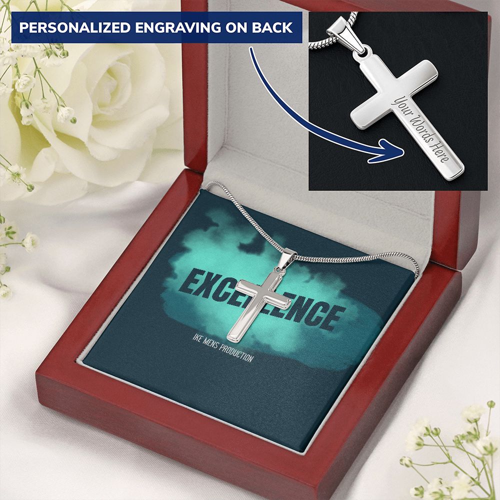 POWER OF EXCELLENCE STEEL CROSS NECKLACE