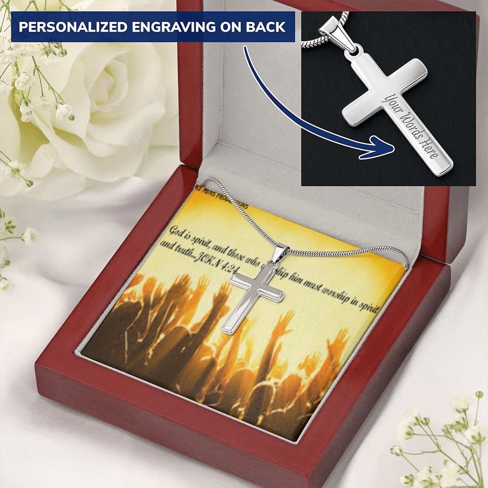 CROSS NECKLACE IN IKE MENS PRODUCTION SCRIPTURE PICTURE