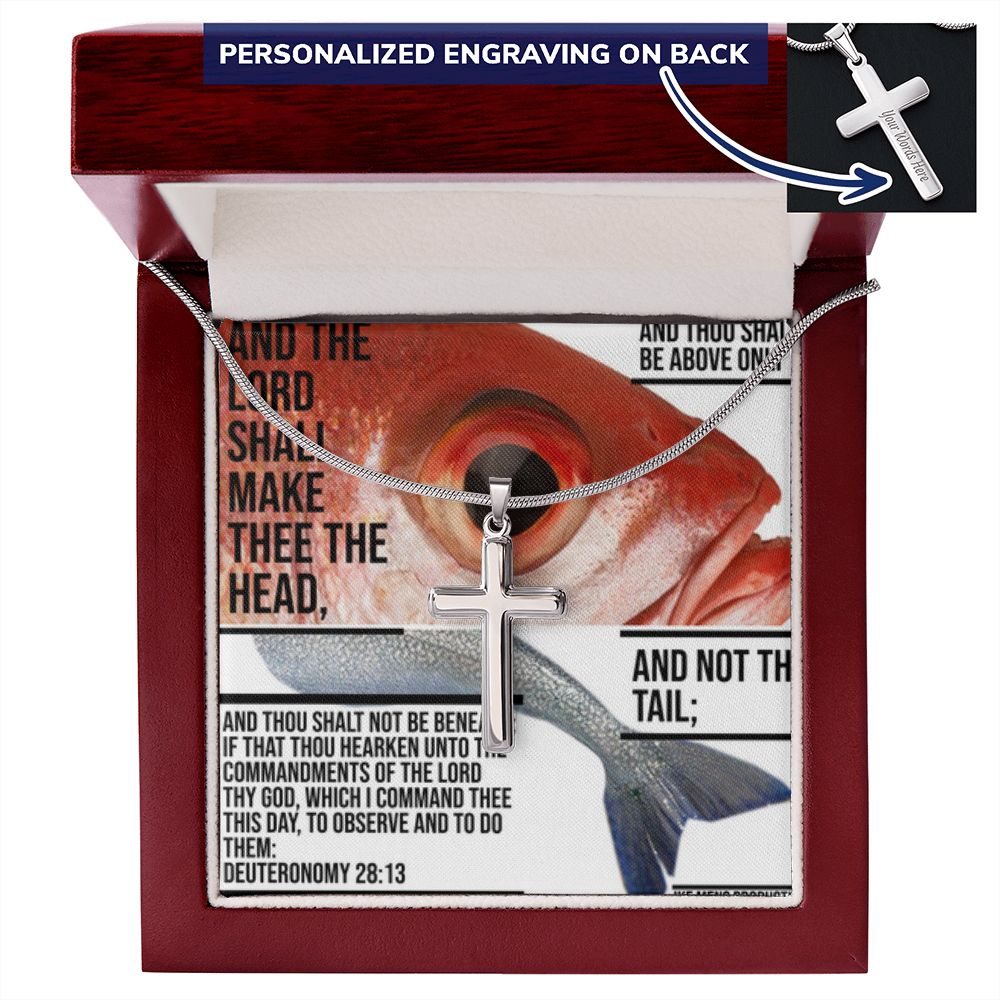 IKE MENS SCRIPTURE COLLAGE CROSS NECKLACE