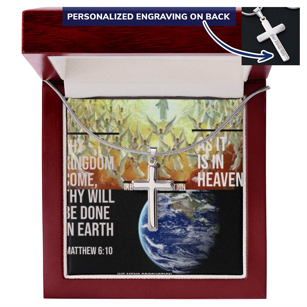 IKE MENS SCRIPTURE COLLAGE CROSS NECKLACE