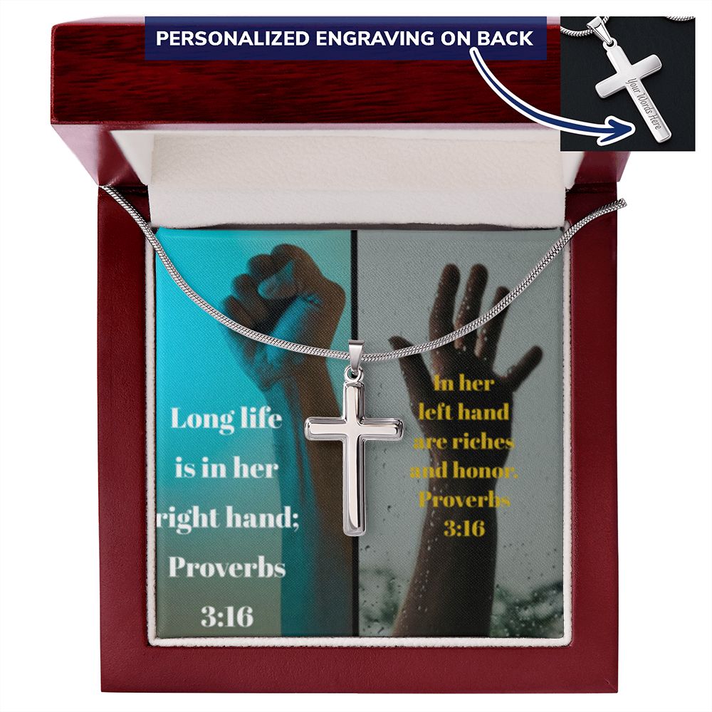 IKE MENS SCRIPTURE COLLAGE CROSS NECKLACE