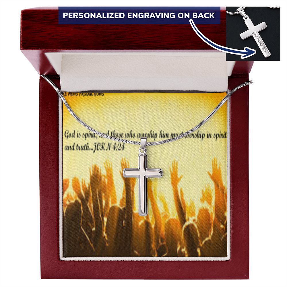 CROSS NECKLACE IN IKE MENS PRODUCTION SCRIPTURE PICTURE