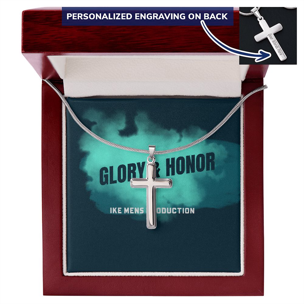 GLORY & HONOR CROSS WITH STEEL CHAIN