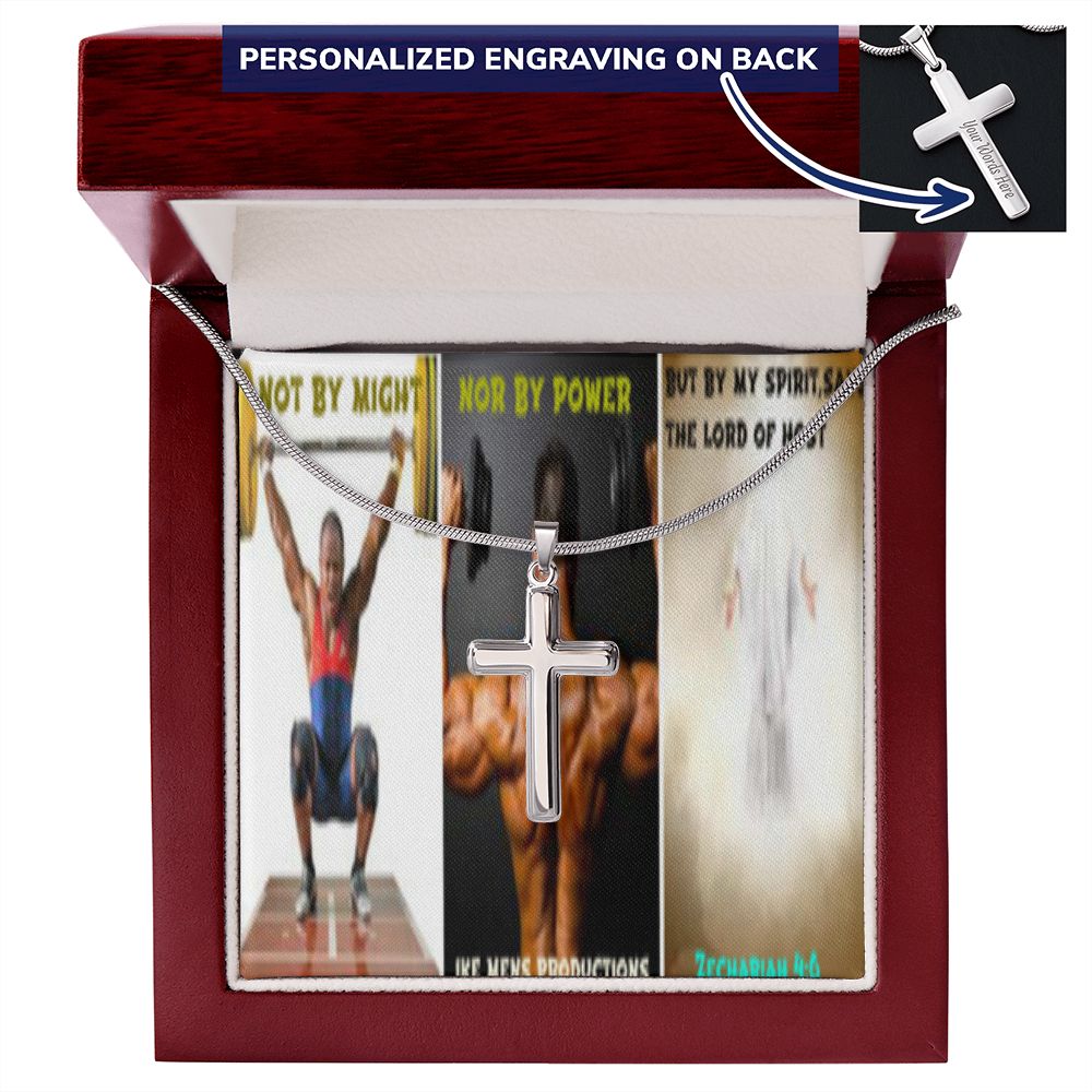 IKE MENS SCRIPTURE COLLAGE CROSS NECKLACE