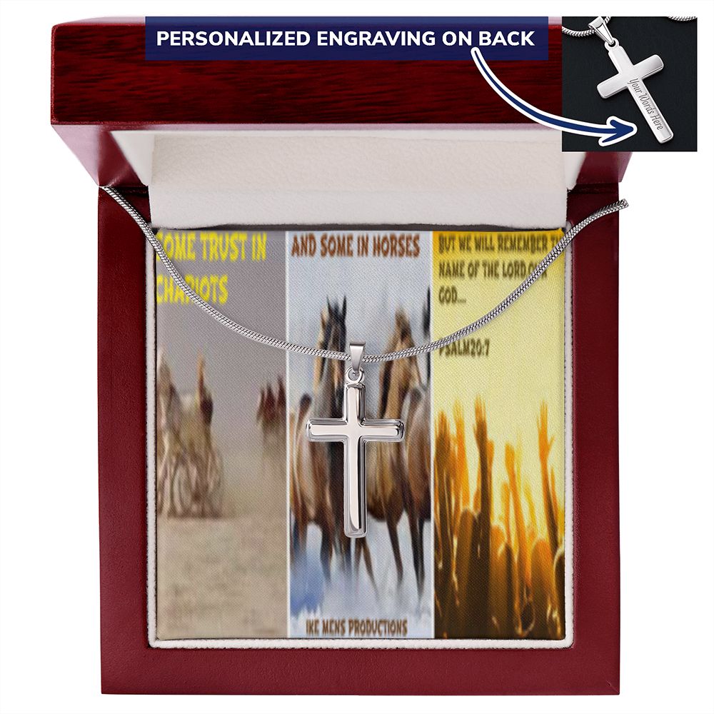 IKE MENS SCRIPTURE COLLAGE CROSS NECKLACE